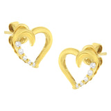 14KT Yellow Gold 1/8 cttw Diamond Journey Heart Earrings (K-L, I1-I2)-3 thumbnail 4