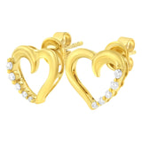 14KT Yellow Gold 1/8 cttw Diamond Journey Heart Earrings (K-L, I1-I2)-4 thumbnail 5