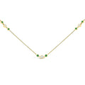 14K Yellow Gold Emerald and 1/2 Cttw Diamond Station Necklace-0