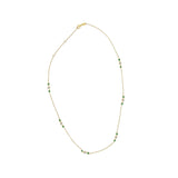 14K Yellow Gold Emerald and 1/2 Cttw Diamond Station Necklace-4 thumbnail 5