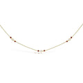 14K Yellow Gold Ruby and 1/2 Cttw Diamond Station Necklace-0