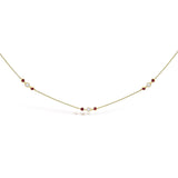 14K Yellow Gold Ruby and 1/2 Cttw Diamond Station Necklace-0 thumbnail 1