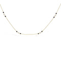 14K Yellow Gold Sapphire and 1/2 Cttw Diamond Station Necklace-0