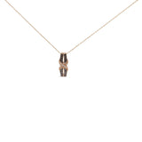 10K Rose Gold 1/4 Cttw White and Chocolate Brown Diamond Infinity Twist Pendant Necklace (I-J Color, I1-I2 Clarity)-1 thumbnail 2
