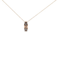 10K Rose Gold 1/4 Cttw White and Chocolate Brown Diamond Infinity Twist Pendant Necklace (I-J Color, I1-I2 Clarity)