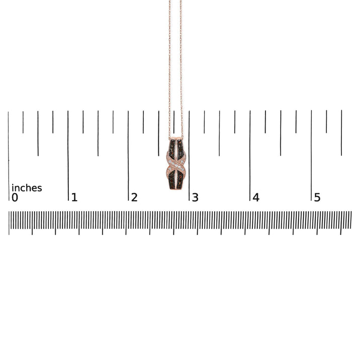 10K Rose Gold 1/4 Cttw White and Chocolate Brown Diamond Infinity Twist Pendant Necklace (I-J Color, I1-I2 Clarity)