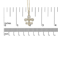 14K Yellow Gold 1.00 Cttw Round Diamond Fleur De Lis 18