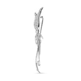 18K White Gold 1 3/5 Cttw Pave Set Diamond Tulip Brooch Pin (H-I Color, VS1-VS2 Clarity)-1 thumbnail 2