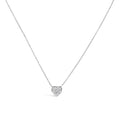 14K white gold necklace with heart-shaped diamond composite pendant
