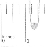 14K White Gold 1/4 Cttw Diamond Composite Heart Pendant Necklace - 18