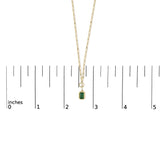 10K Yellow Gold Emerald Cut 6x4 MM Green Emerald Solitaire Pendant Necklace - 18 inch-4 thumbnail 5