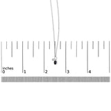 10K White Gold Oval Blue Sapphire and Diamond Double Charm Pendant Necklace - 18