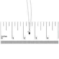 10K White Gold Oval Blue Sapphire and Diamond Double Charm Pendant Necklace - 18