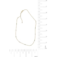 14K Yellow Gold Bezel Set Alternating Green Emerald and Diamond Station Necklace - 18