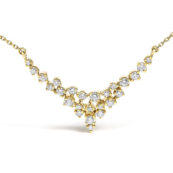 14K Yellow Gold 1/2 Cttw Diamond Scattered 