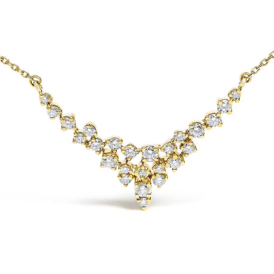 14K Yellow Gold 1/2 Cttw Diamond Scattered 