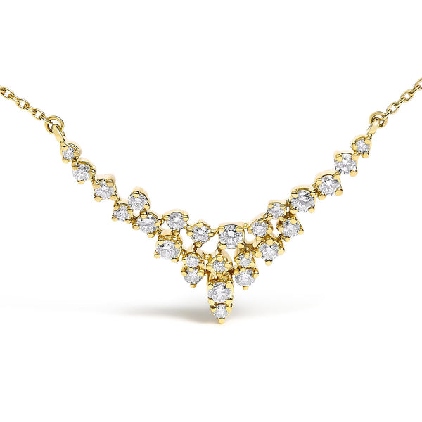 14K Yellow Gold 1/2 Cttw Diamond Scattered 