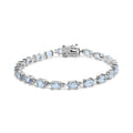 925 sterling silver bracelet with oval light blue topaz stones
