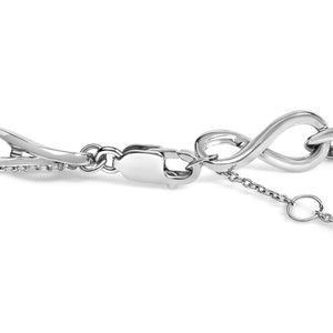 .925 Sterling Silver 1/2 Cttw Linked Infinity Anklet-1