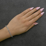 .925 Sterling Silver 1/2 Cttw Linked Infinity Anklet-2 thumbnail 3