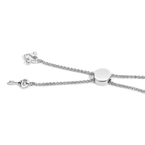 Sterling Silver 1/10 Cttw Diamond Keyhole Charm Bolo Bracelet-1