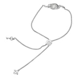 Sterling Silver 1/10 Cttw Diamond Keyhole Charm Bolo Bracelet-3 thumbnail 4