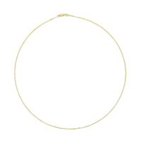 Unisex Solid 14K Gold 0.75mm Classic Box Chain Necklace