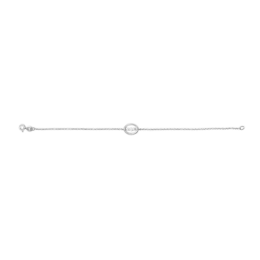 .925 Sterling Silver Diamond Accent MOM Charm Bracelet (J-K Color, I2-I3 Clarity) - 7
