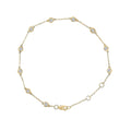 14K gold station bracelet with bezel set round lab grown diamond stones