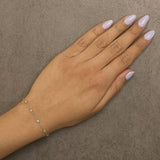 14K Gold 1/2 Cttw Bezel Set Lab Grown Diamond Station Bracelet-4 thumbnail 5