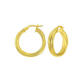14K yellow gold interlocking medium trinity hoop earrings in polished gold