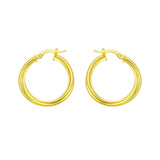 14K Yellow Gold Interlocking Medium Trinity Hoop Earrings thumbnail 2