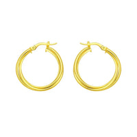 14K Yellow Gold Interlocking Medium Trinity Hoop Earrings