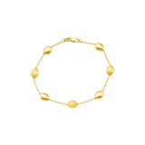 14K yellow gold textured pebble station bracelet thumbnail 3