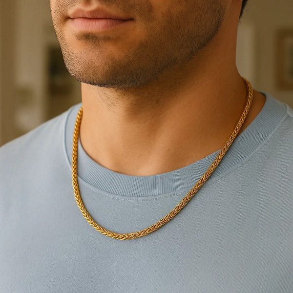 5.2mm 14k Yellow Gold Diamond Cut Round Franco Chain