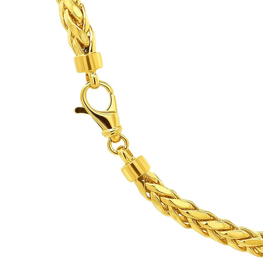 5.2mm 14k Yellow Gold Diamond Cut Round Franco Chain