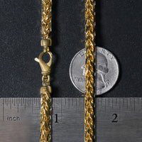 5.2mm 14k Yellow Gold Diamond Cut Round Franco Chain