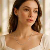 14k White Gold Classic Box Chain 0.7mm