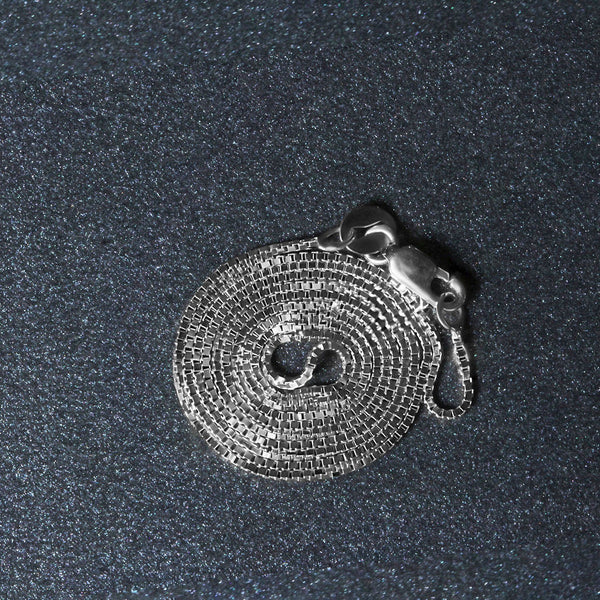 14k White Gold Classic Box Chain 0.7mm