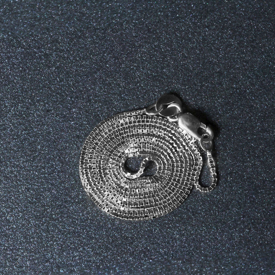 14k White Gold Classic Box Chain 0.7mm