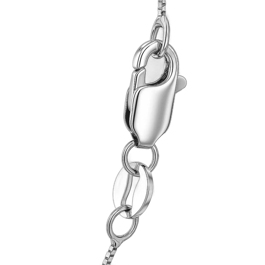 14k White Gold Classic Box Chain 0.7mm