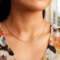 14k White Gold Classic Box Chain 0.7mm