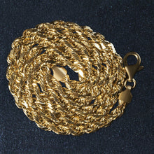 14k Yellow Gold Solid Diamond Cut Rope Chain (5.00 mm)