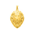 14K yellow gold lion's head pendant with detailed carved mane
