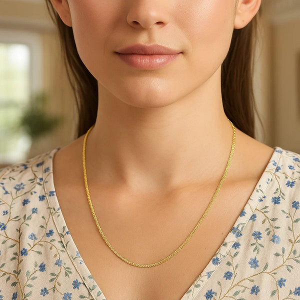 14k Yellow Gold Sparkle Chain 1.5mm