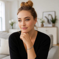 3.6mm 14k White Gold Solid Curb Bracelet