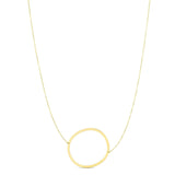14K yellow gold initial O letter pendant necklace thumbnail 1
