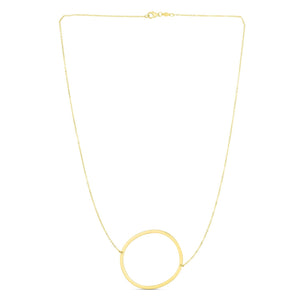 14K Yellow Gold Yours Truly Large Initial O Necklace