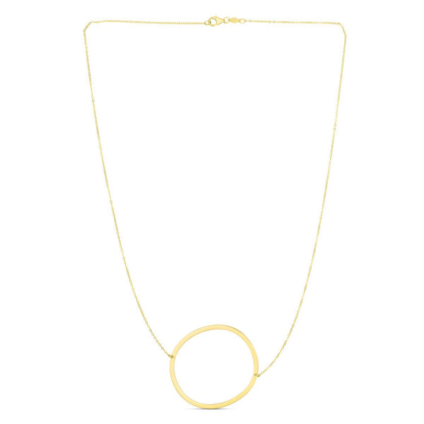 14K Yellow Gold Yours Truly Large Initial O Necklace