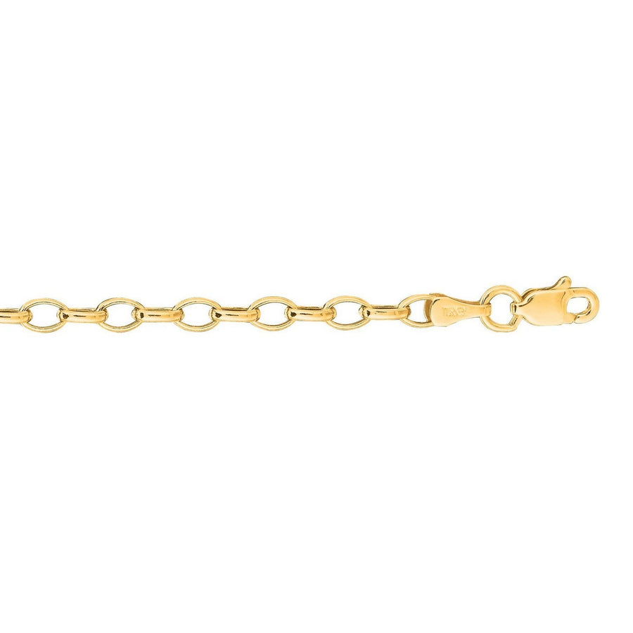 4.6mm 14k Yellow Gold Oval Rolo Chain